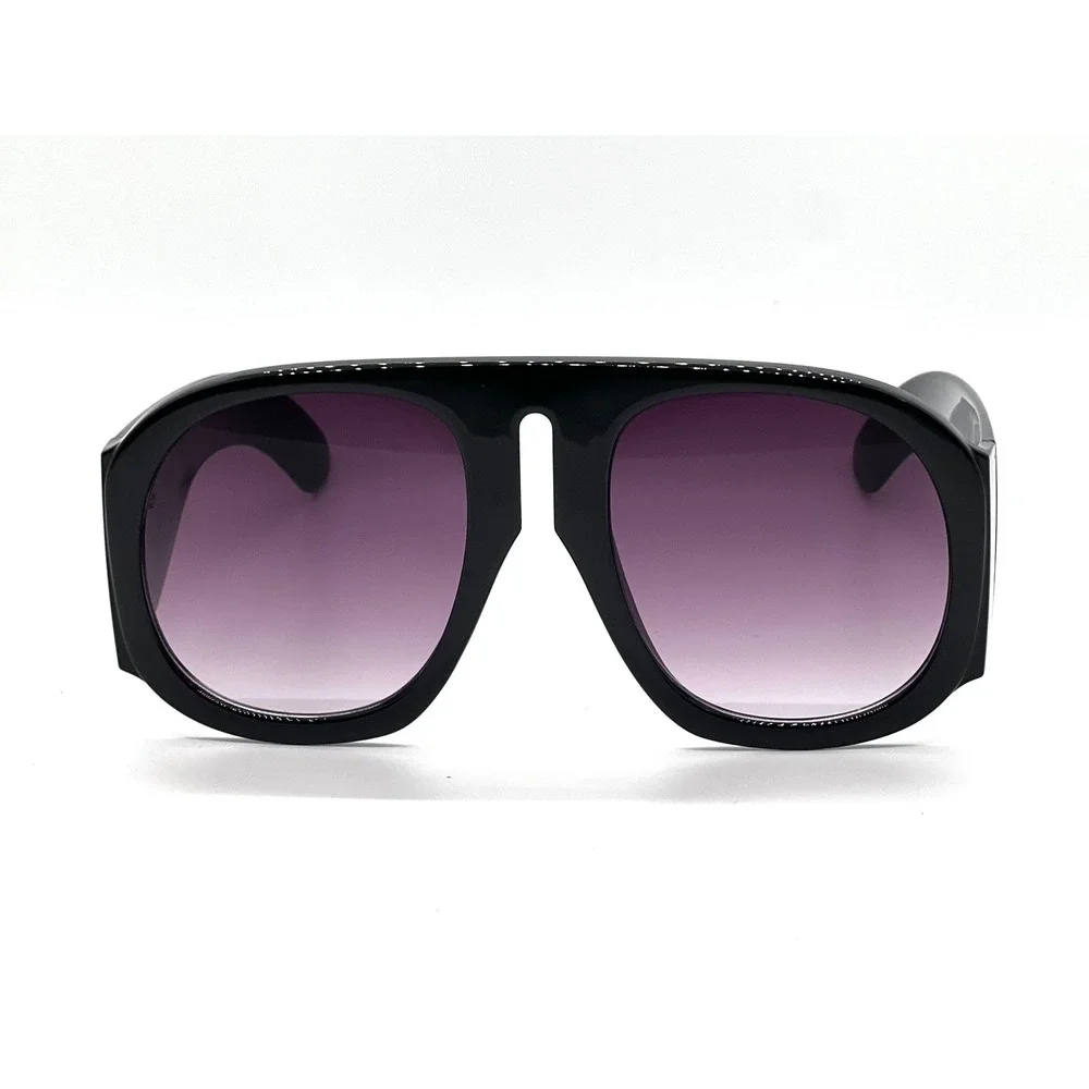 Oversized Square‎ Sunglasses Women Men Black Gradient Purple Lens Fashion Shades